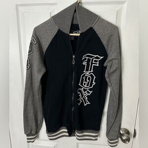 Fox Racing Gray Black "Live Fast Ride Hard" Varsity Jacket Women’s Size M